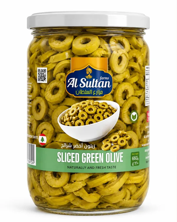 Sliced green olives
